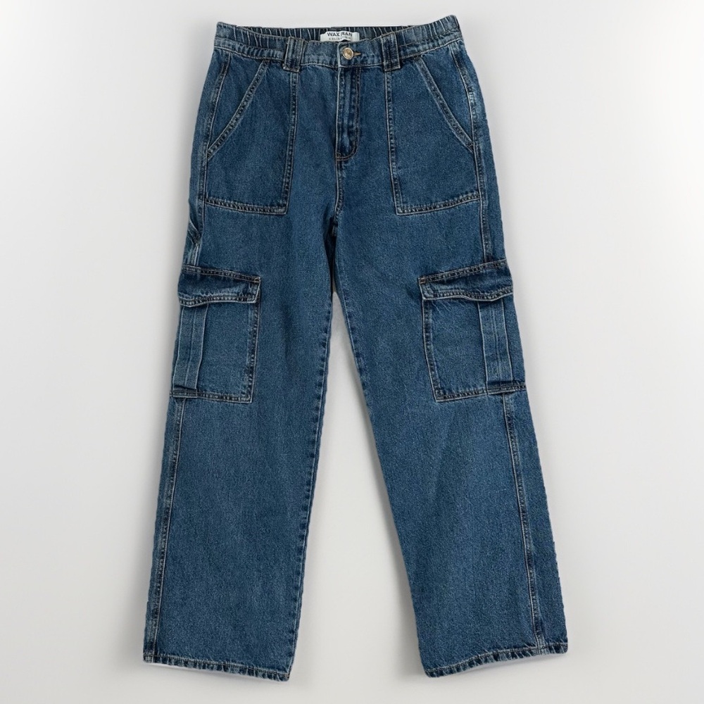 Wax Jeans Wide Leg Cargo Jeans‎ Y2K Street Style Retro Inspired Womens Size L